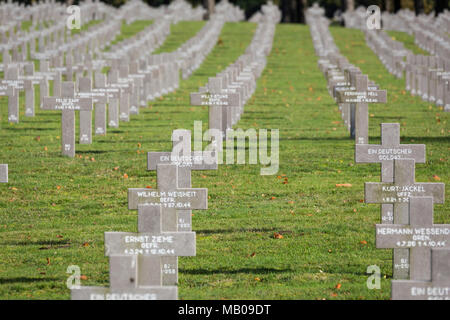 Tombstones at the German military cemetery in Ysselsteyn, Netherlands Stock Photo
