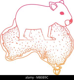 wild wombat creature over australian map Stock Vector Image & Art - Alamy