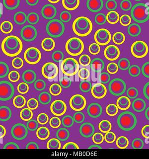 Vector seamless pattern with dots and round shapes. Abstract background Colorful hand drawn Stock Vector