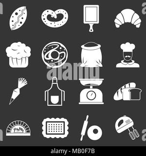 Bakery icons set grey vector Stock Vector