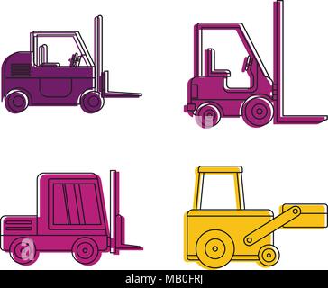 Loader icon set, color outline style Stock Vector
