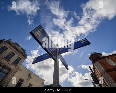 SOUTHEND-ON-SEA, ESSEX, UK - MARCH 29, 2018: Signpost in Southend-on-Sea High Street Stock Photo