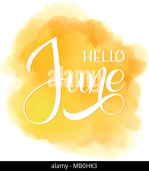 Hello June lettering. Elements for invitations, posters, greeting cards. Seasons Greetings Stock Vector