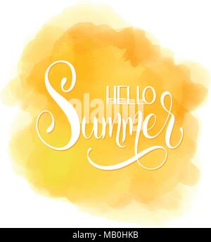 Hello Summer lettering. Elements for invitations, posters, greeting cards. Seasons Greetings Stock Vector