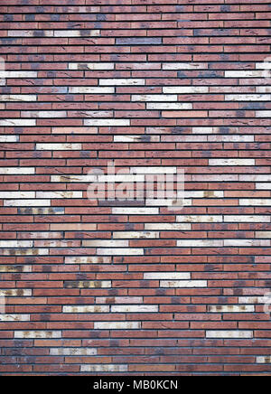 part of modern multi colored masonry of brick wall Stock Photo