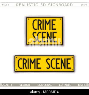 Signboard design. Crime Scene. Car license plate stylized. Vector elements Stock Vector