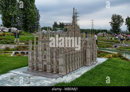 Bergamo, Italy, Lombardy region - June 28 2014: Leolandia, is an amusement park known for miniature reproductions of Italy with 160 scale models of to Stock Photo