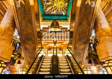 England, London, Knightsbridge, Harrods, The Egyptian Staircase Stock Photo