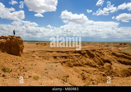 Flaming Cliffs, Gobi Desert Mongolia Stock Photo