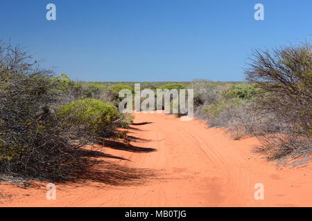 Dirt outback road. François Peron national park. Shark Bay. Western Australia Stock Photo