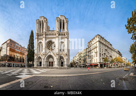 Panoramic view of Basilica of Our Lady of the Assumption located on Avenue Jean Medecin in Nice, France Stock Photo