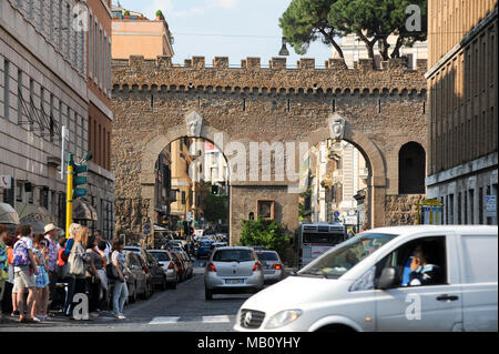 Passetto di Borgo built 1277 by Pope Nicholas III as escape route in elevated passage linking Vatican City with the Castel Sant'Angelo in Mura leonine Stock Photo