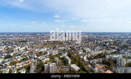 Aerial view of Nantes city center in Loire Atlantique, France Stock Photo