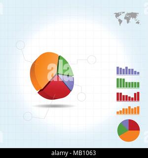 3D Pie Chart infographic four points Stock Vector