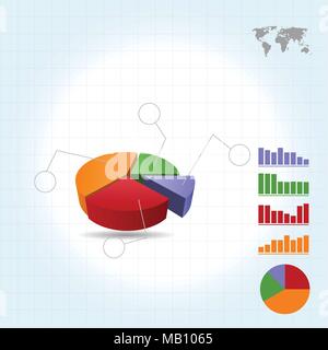 3D Pie Chart infographic four points Stock Vector