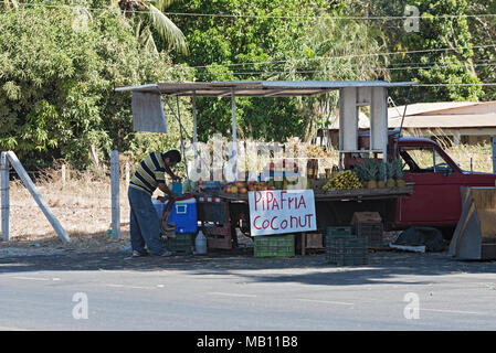 Ambulatory fruit seller in Playa del Coco, Guanacaste, Costa Rica Stock Photo