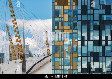 Mitre Passage. Office Building architecture detail, Greenwich Peninsula, London, England, UK Stock Photo