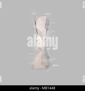 Capital latin letter I  in low poly style. Stock Vector
