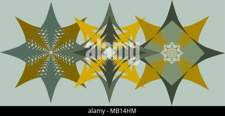 Ornamental geometric, medieval styled symbolic floral pattern Stock Vector