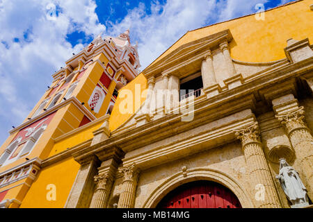 Below view of Cathedral of Saint Catherine of Alexandria in the Spanish colonial city of Cartagena, Colombia Stock Photo