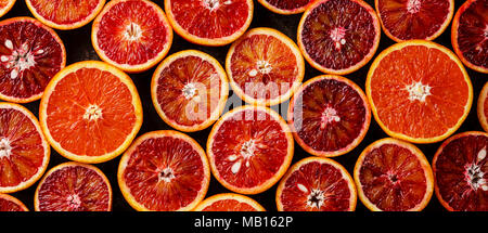 Fresh red Orange Citrus fruit pattern banner background Stock Photo