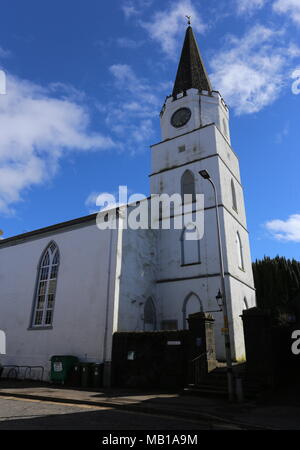 Exterior of White Church Comrie Scotland  April 2018 Stock Photo