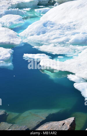 Ilulissat, Greenland, July | UNESCO world heritage site | impressions of Jakobshavn | Disko Bay Kangia Icefjord | huge icebergs in the blue sea Stock Photo