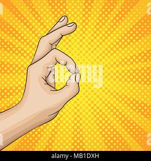 Hand gesture sign excellent or okay.  Stock Vector