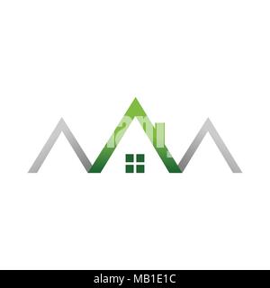 Green House Realty House Logo Symbol Vector Graphic Design Stock Vector