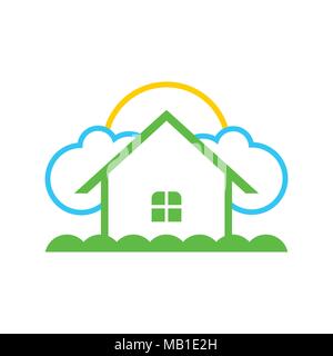 Simple Dream Home Illustration Logo Symbol Vector Graphic Design Stock Vector