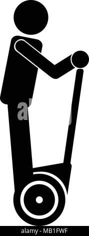 Man riding personal mobility device icon symbol Stock Vector