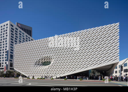 The Broad contemporary art museum on Grand Avenue in Downtown Los Angeles, California, USA Stock Photo