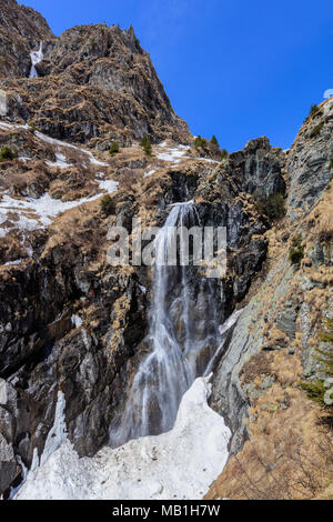 a small waterfall in Fagaras Mountains, Romania Stock Photo