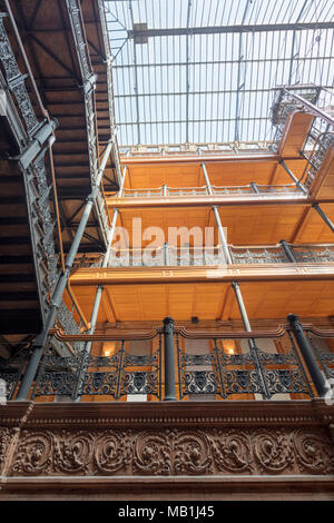 lobby of The Bradbury Building,  304 South Broadway at West 3rd Street in downtown Los Angeles, California. Stock Photo