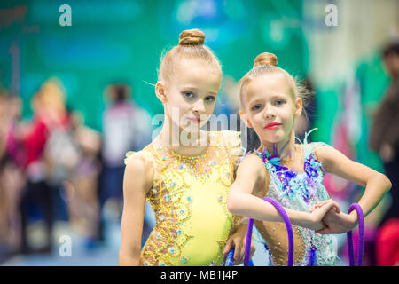 Little Adorable Gymnasts With Medals In Rhythmic Gymnastics Competition  Stock Photo, Picture and Royalty Free Image. Image 99236187.