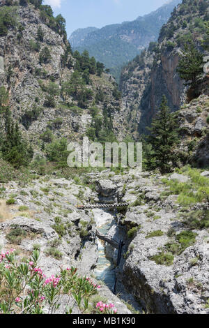 Southern entrance to the Samaria Gorge. Agia Roumeli, Sfakia, Chania Region, Crete (Kriti), Greece Stock Photo