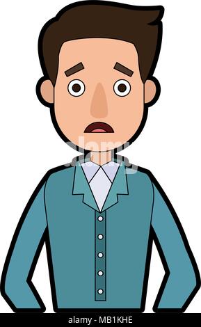 Worried man cartoon Stock Vector