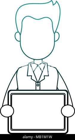 Businessman with tablet Stock Vector