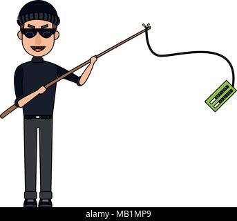 Hacker with fishing rod Stock Vector Image & Art - Alamy