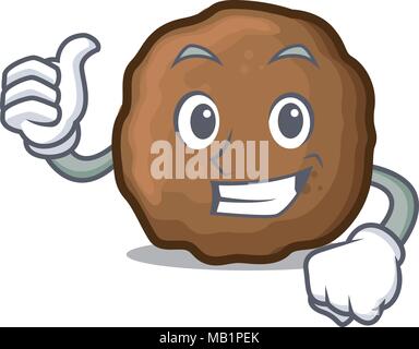 Thumbs up meatball character cartoon style Stock Vector