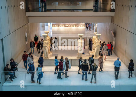 Athens, Greece - December 28, 2017: Interior View of the New Acropolis Museum in Athens. Designed by the Swiss-French Architect Bernard Tschumi. Stock Photo