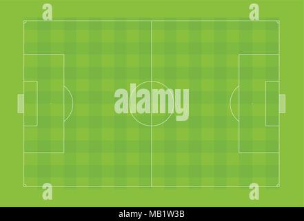 Vector illustration of football pitch or soccer field with official proportions Stock Vector