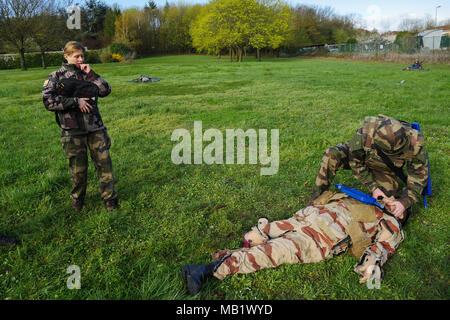 Aspirants military Physicians attend 'Ressac drill, Bron, France Stock Photo