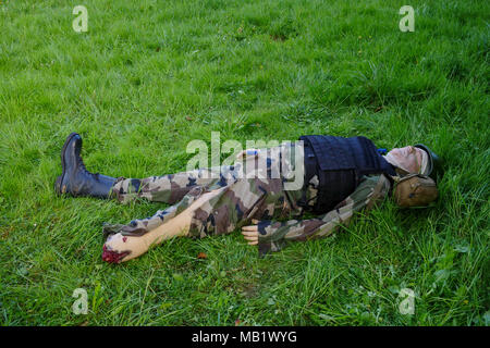 Aspirants military Physicians attend 'Ressac drill, Bron, France Stock Photo