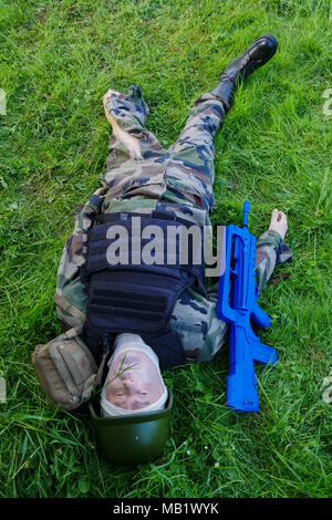 Aspirants military Physicians attend 'Ressac drill, Bron, France Stock Photo