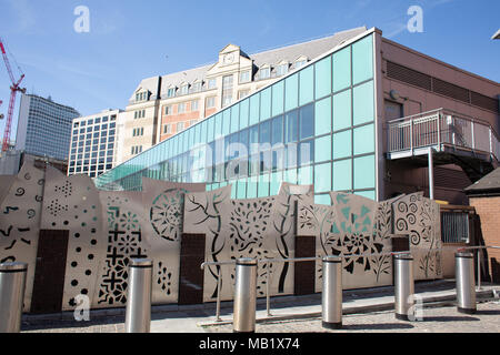 The new Signal box and communications building for New Street / Grand Central Station in navigation Street, Birmingham, UK Stock Photo