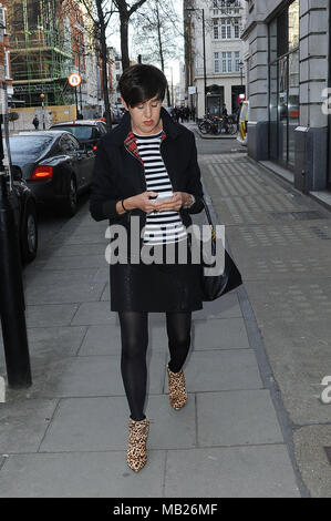 London, UK. 5th April, 2018. Tracey Thorn Seen at The BBC Headquarter. Former 'Everything But The Girl' band member seen leaving the BBC Studio. Credit: Lone Wolf/Alamy Live News Stock Photo