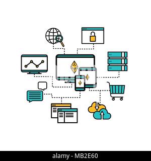 Ethereum vector concept illustration Stock Vector