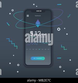 Ethereum vector concept illustration Stock Vector
