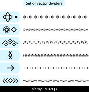 Set vector Dividers isolated on white background.  Stock Vector